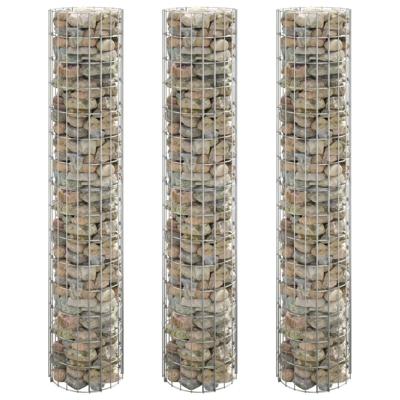 VidaXL Gabion plantenbakken 3 st rond verhoogd ø30x150 cm staal