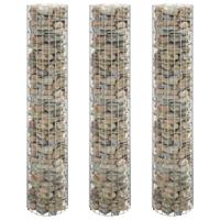 VidaXL Gabion plantenbakken 3 st rond verhoogd ø30x150 cm staal - thumbnail
