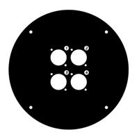 Adam Hall Plaat voor K4CD042 haspel met 4x D-size gat - thumbnail