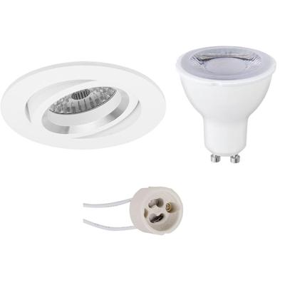 Dimbare LED Spot Set GU10 - Inbouw Rond Mat Wit 6W 6400K Ø82mm