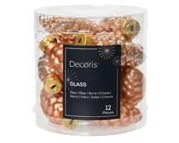 Denappel gls d2.5h6 cm rose ass 12st kerst Decoris - Decoris - thumbnail