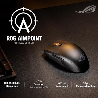 Asus ROG Impact III Wireless Gaming-muis Radiografisch, Bluetooth Optisch Zwart 6 Toetsen 36000 dpi Verlicht - thumbnail