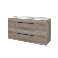 Badmeubelset BWS Salt 120x46cm Met Grepen 2 Lades Met Wastafel Scotch Oak - thumbnail