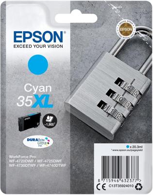 Epson Padlock Singlepack Cyan 35XL DURABrite Ultra Ink Epson Padlock Singlepack Cyan 35XL DURABrite Ultra Ink
