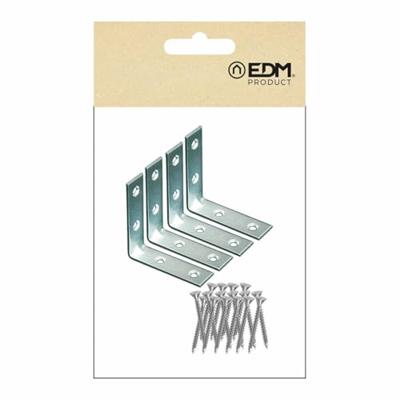 Hoeksteun EDM 86086 an02 Staal 8 x 8 x 1,5 cm 4 Stuks
