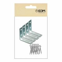 Hoeksteun EDM 86086 an02 Staal 8 x 8 x 1,5 cm 4 Stuks - thumbnail