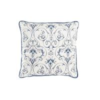 Kussen DKD Home Decor Blauw Wit Vierkant Blommor Neoklassiek 45 x 10 x 45 cm - thumbnail