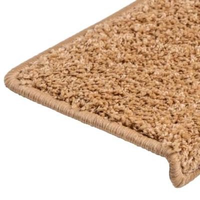 VidaXL Trapmatten 15 st 65x21x4 cm beige rechthoekige rand VidaXL Trapmatten 15 st 65x21x4 cm beige rechthoekige rand