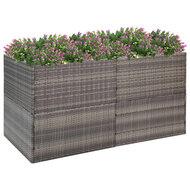 VidaXL Plantenbak 157x80x80 cm poly rattan grijs - thumbnail