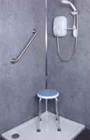 Handgreep RVS met geborstelde afwerking | Lengte: 68 cm | Wandbeugels | Schroefmontage | Geschikt voor bad, douche en toilet - thumbnail