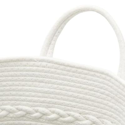 VidaXL Opbergmand ø 43x38 cm katoen bruin en wit VidaXL Opbergmand ø 43x38 cm katoen bruin en wit