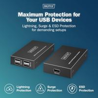 Digitus DA-73120 USB-extender USB-A, USB-A 2.0, RJ45 Via netwerkkabel RJ45 150 m - thumbnail