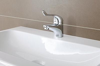 GROHE Euroeco Special veiligheids wastafelkraan laag met hendel 12cm gladde body chroom 32789000