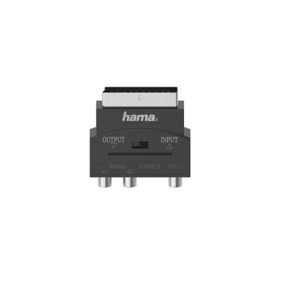 Hama Video-adapter, S-VHS-koppeling, 3 cinch koppeling - Scart-stereo, 4-polig TV accessoire Zwart Hama Video-adapter, S-VHS-koppeling, 3 cinch koppeling - Scart-stereo, 4-polig TV accessoire Zwart