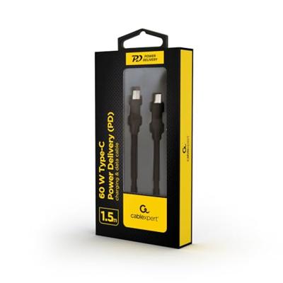 Cablexpert USB-C - USB-C laadkabel 1,5m zwart - max 60W - 9530160