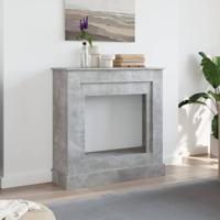 Haardombouw 90x30x90 cm bewerkt hout betongrijs - thumbnail