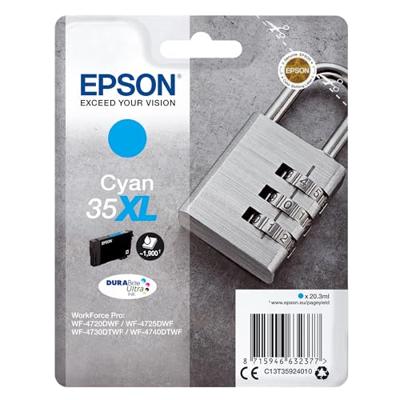 Epson Padlock Singlepack Cyan 35XL DURABrite Ultra Ink Epson Padlock Singlepack Cyan 35XL DURABrite Ultra Ink