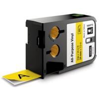 Dymo XTL tape ft 24 mm, zwart op geel, vinyl - thumbnail