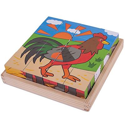 Bigjigs houten blokpuzzel boerderijdieren - thumbnail