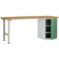 Manuflex WC5125.6011 Werkbank systeem COMBI model 8 met massieve boek schijf, bxdxh = 2000 x 700 x 840 mm - thumbnail