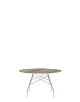 Kartell Glossy Eettafel Marmer Rond - Chrome / Tropical Grey - thumbnail