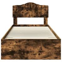 Bedframe met hoofdeinde Gerookt eiken 75 x 190 cm Bewerkt hout - thumbnail