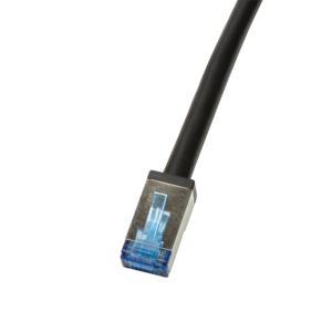 LogiLink CQ7023S RJ45 Netwerkkabel, patchkabel CAT 6A S/FTP 0.50 m Zwart Afgeschermd, UV-bestendig, Oliebestendig 1 stuk(s)