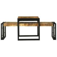 Salontafel 2 pcs Bruin 48 x 40 x 40 cm massief mangohout - thumbnail