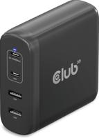 club3D CAC-1912 Laptop netvoeding 100 W 2x USB-A, 2x USB-C USB PD Zwart Binnen GaN, USB Power Delivery (USB-PD) - thumbnail