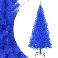 VidaXL Kunstkerstboom met standaard 210 cm pvc blauw - thumbnail
