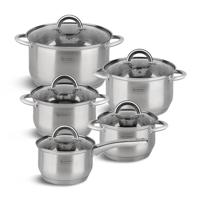 Edënbërg Classic Line - Luxe Pannenset - RVS - 10 delig - 5-laags bodem - thumbnail