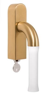 Formani Edward van Vliet NOUR EV100-DLOCK-O draaikiepgarnituuur afsluitbaar - PVD mat goud/wit