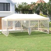VidaXL Partytent inklapbaar met zijwanden 3x6 m crèmekleurig - thumbnail