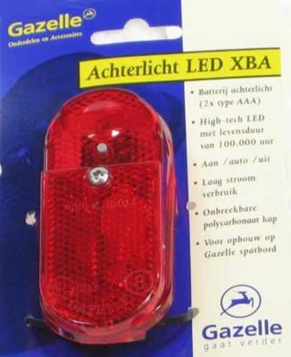 Gazelle spatbord achterlicht led xba batterij automaat