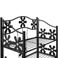 Metalen plantenrek met 2 legplanken mat zwart 60x30x50cm - thumbnail