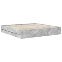 Bedframe met lade Beton Grijs 200 x 200 cm Geconstrueerd hout - thumbnail