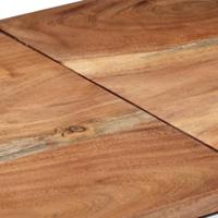 Wandtafel roestvrij staal en massief acaciahout zilverkleurig - thumbnail