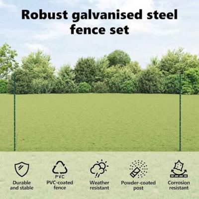 VidaXL Hek met paal groen 1,4 x 25 m staal