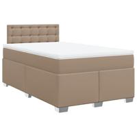 Boxspring met matras kunstleer cappuccinokleurig 120x190 cm - thumbnail