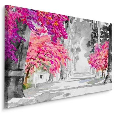 Schilderij Kersenbloesem in Aquarel (print op canvas), multi-gekleurd, 4 maten, wanddecoratie