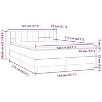 Boxspring met matras fluweel donkergrijs 140x210 cm - thumbnail