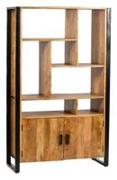 Livingfurn Wandkast 'Nairobi' Mangohout en staal, 180 x 110cm - thumbnail