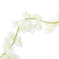 VidaXL Kerstslingers met bloemen 6 st 180 cm wit - thumbnail