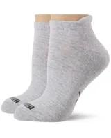2 paar dames sneaker sokken katoen - Badstof zool - Sneakersokken wit, zwart en grijs - thumbnail