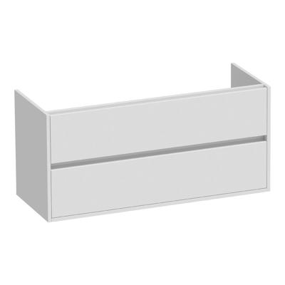 Brauer Adore - Onderkast - 120 cm - met 2 Softclose Lades Greeploos en 2 Sifon Uitsparingen - Hoogglans Wit