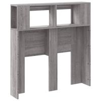 Hoofdeinde met LED 100x18,5x103,5 cm bewerkt hout grijs sonoma - thumbnail