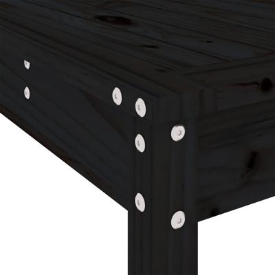 3-delige Tuinbarset massief grenenhout zwart - thumbnail
