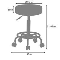 Rolkruk - Hoogte Verstelbaar 360° Draaibaar - 51-65cm Zithoogte Grijs - thumbnail