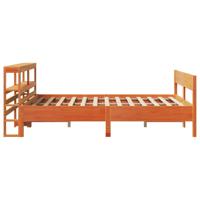 Bedframe zonder matras massief grenenhout wasbruin 150x200 cm - thumbnail