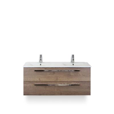 Seville Badmeubelset 120 cm - 2 laden Tabacco - Wastafel Enjoy Dubbel